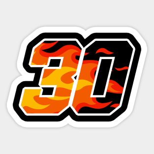 On Fire Number 30 Sticker